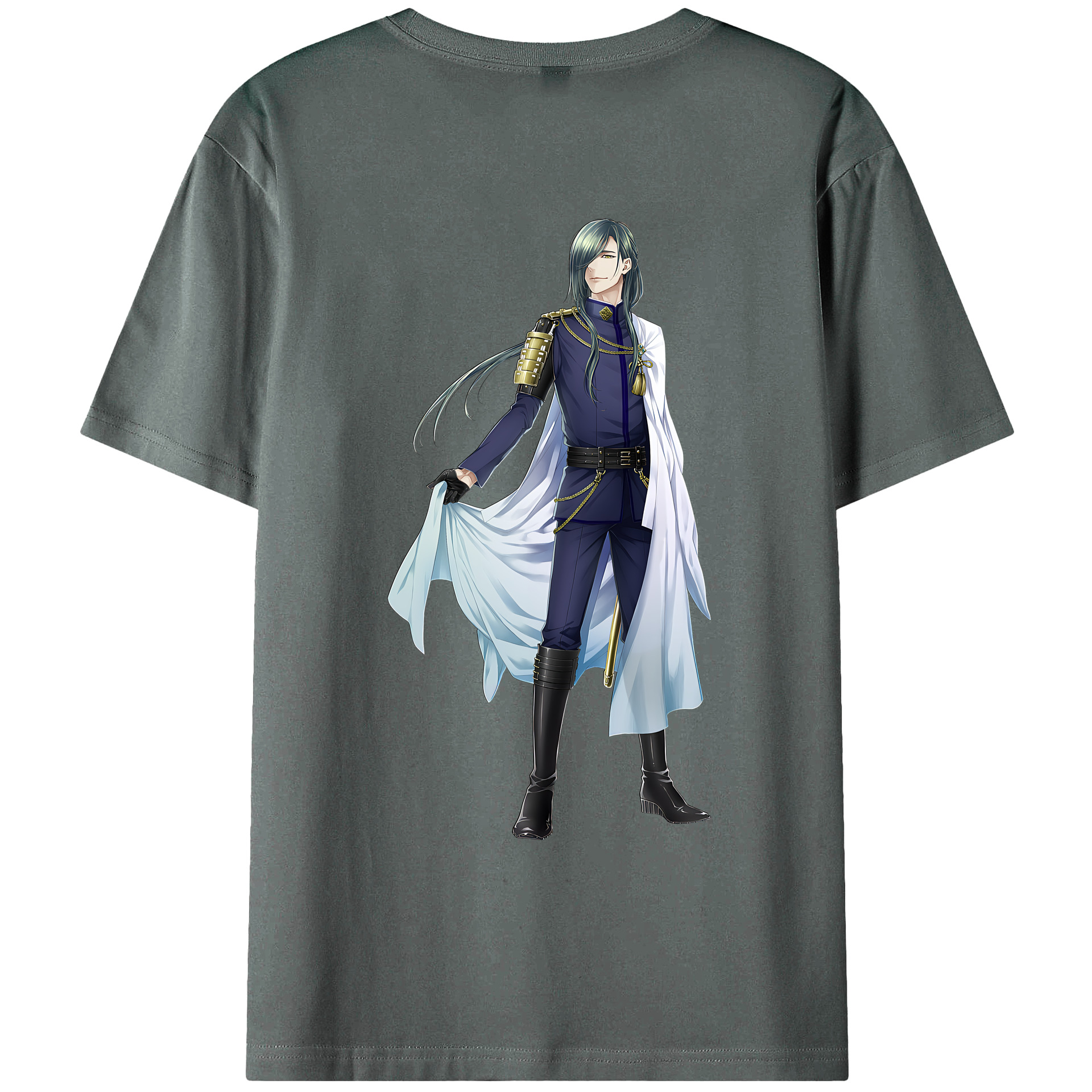 （画像用） 刀剣乱舞 Touken Ranbu 綿100％ メンズ半袖Tシャツ（バックプリント） 通気性